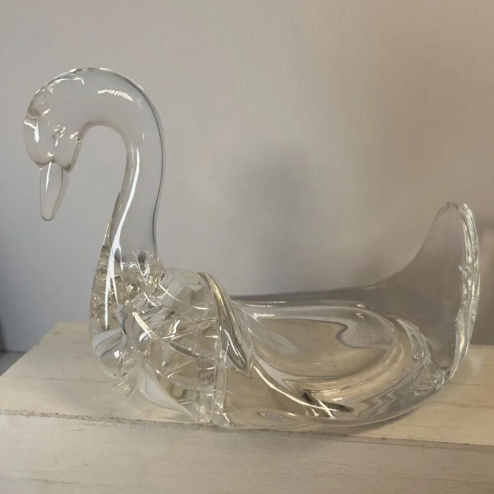 Vintage Lucite Acrylic Swan Towel Holder Clear Mid-century Modern Bath Kitchen